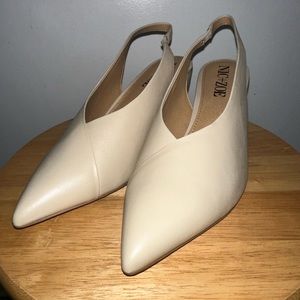 Nic+ Zoe Leather Camille Slingback Heel Sandals Shoes